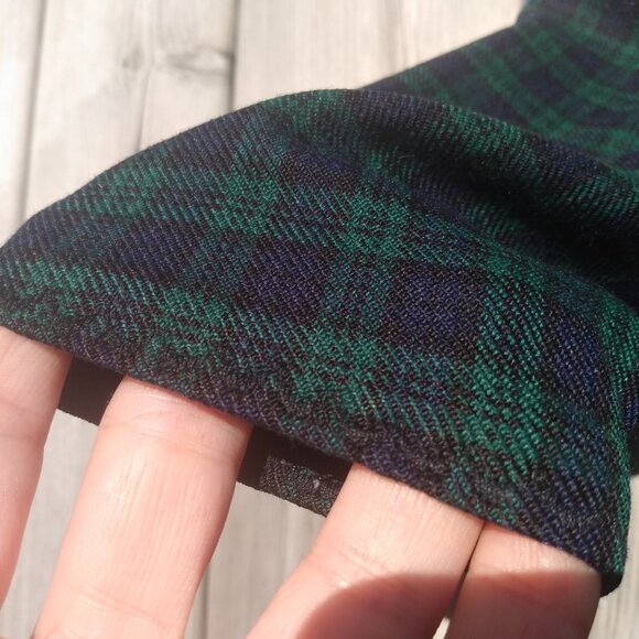 Vintage Baby Dress Dark Blue Green Plaid Toddler Christmas Old Fashioned - Picture 13 of 16